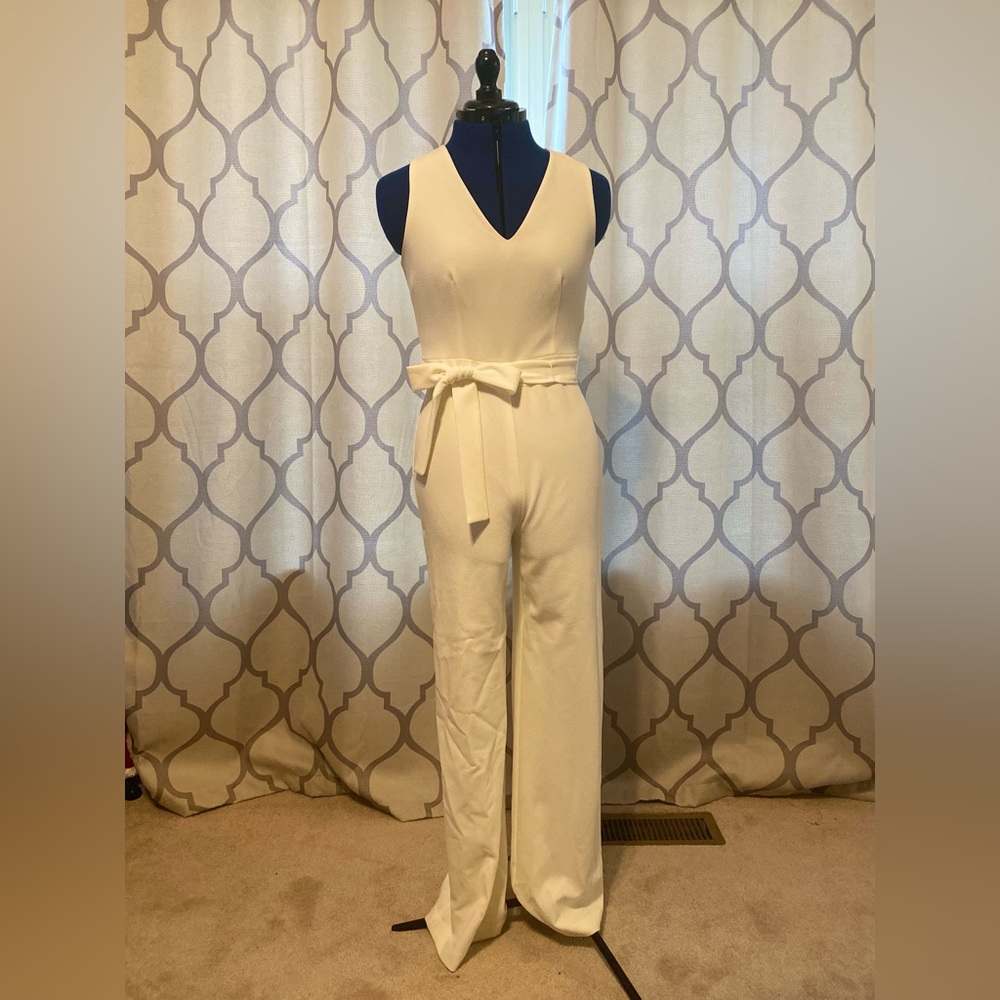 Off-white jumpsuit with belt